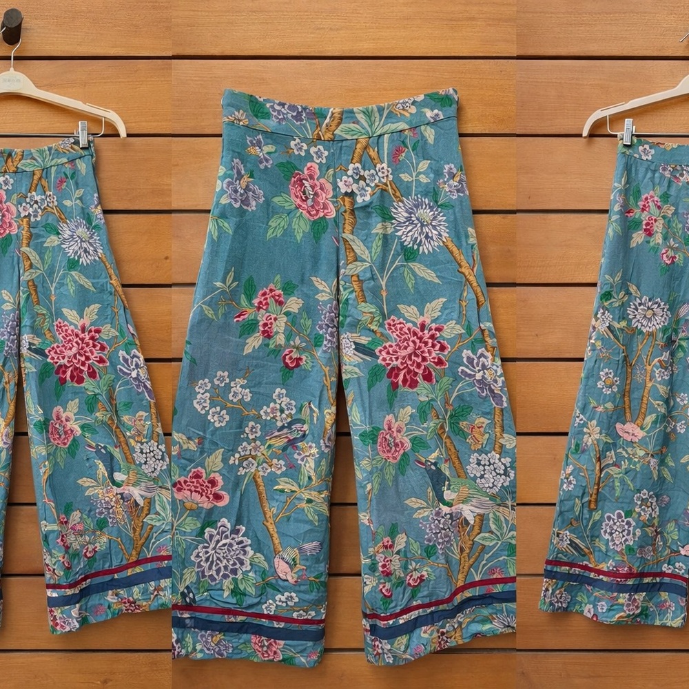H&M x GP & J Baker high-waisted, wide-leg trousers
